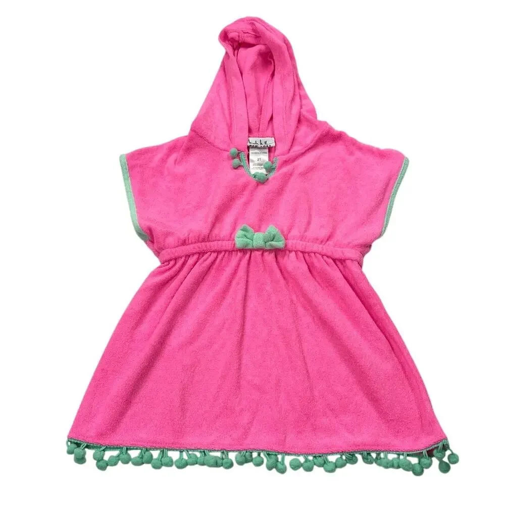 Nicole Miller New York toddler towel dress, cover up. Size 2T. hooded. swimwear